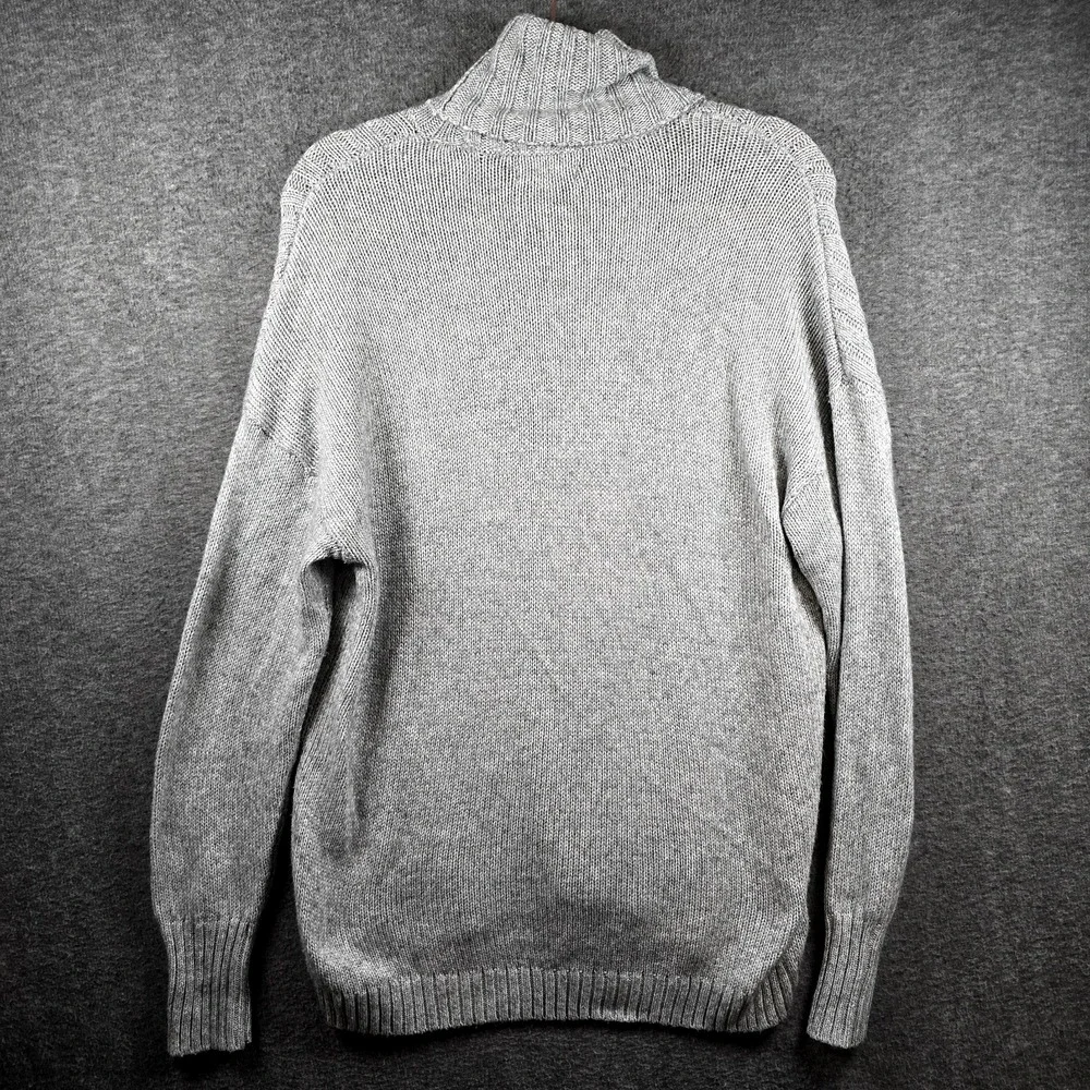 Nine West Women M Grey Gray Pullover Turtleneck Sweater Triple Pattern Comfy - Picture 8 of 11